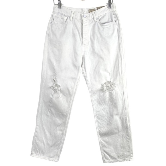 ALL Saints Hayden Boys Fit Distressed Boyfriend Jeans in White - Picture 2 of 10